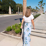 Royal Blue and White Striped Milos Mary Hope Skirt