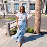 Royal Blue and White Striped Milos Mary Hope Skirt