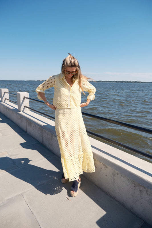 Yellow Eyelet Mary Hope Skirt & Carter Blouse