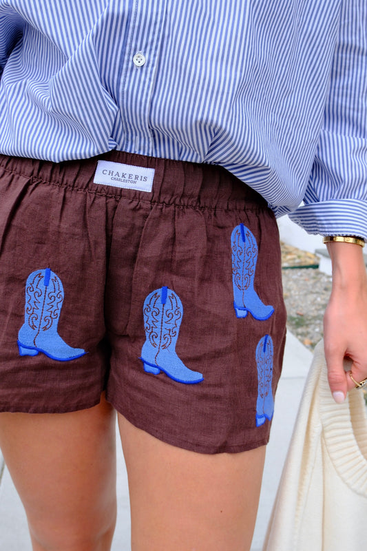 Linen Boot Shorts