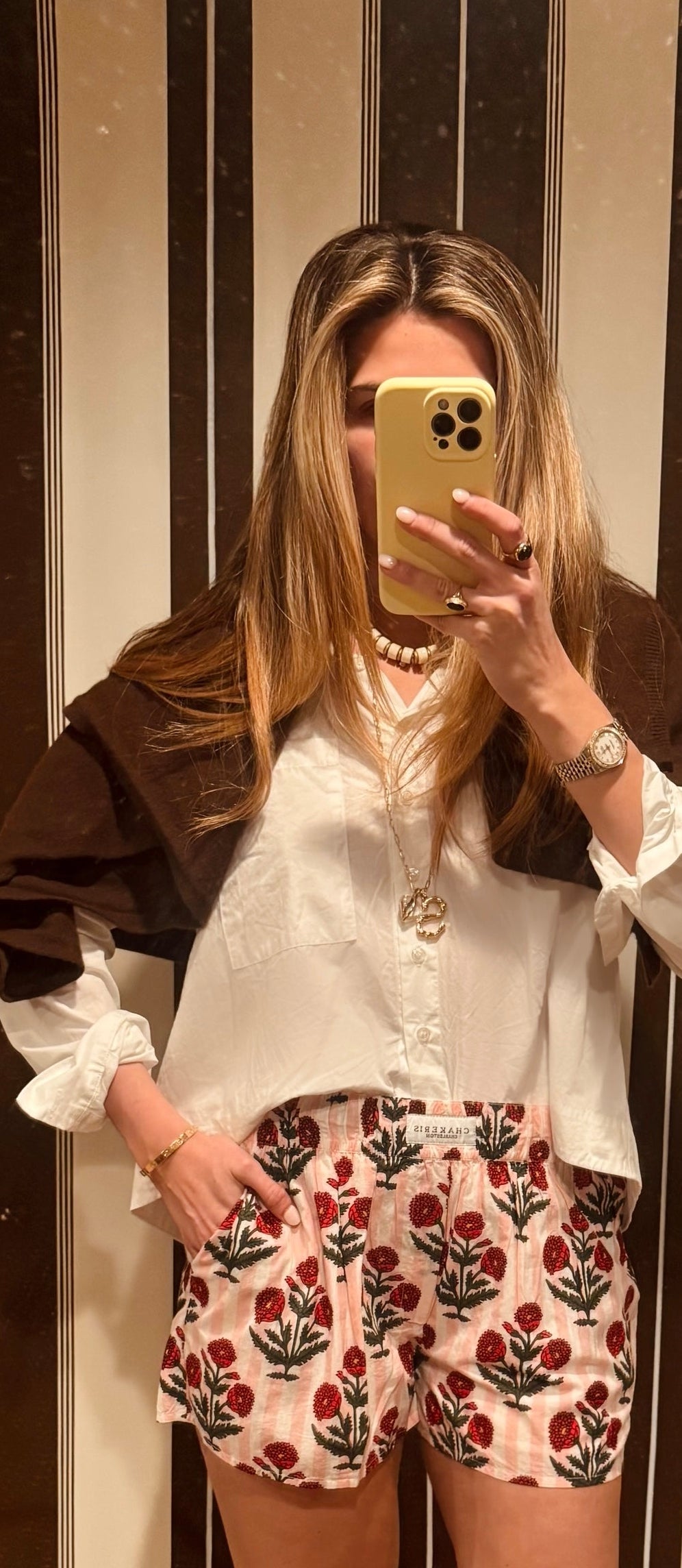 Pink Striped Milos Shorts