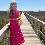 Isabella Silk Hot Pink Mirror Maxi