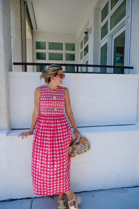 Red Check Aimee Maxi