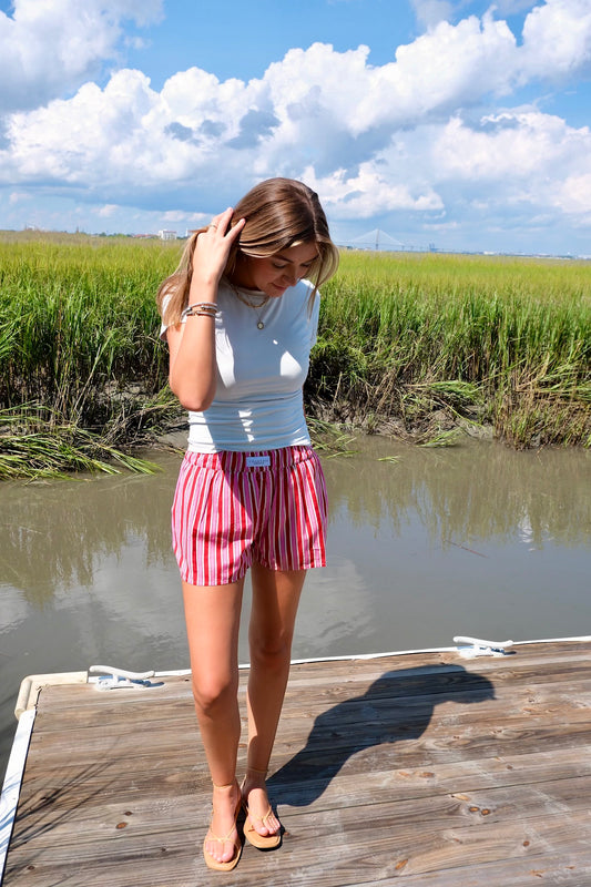 Pink & Red Shorts