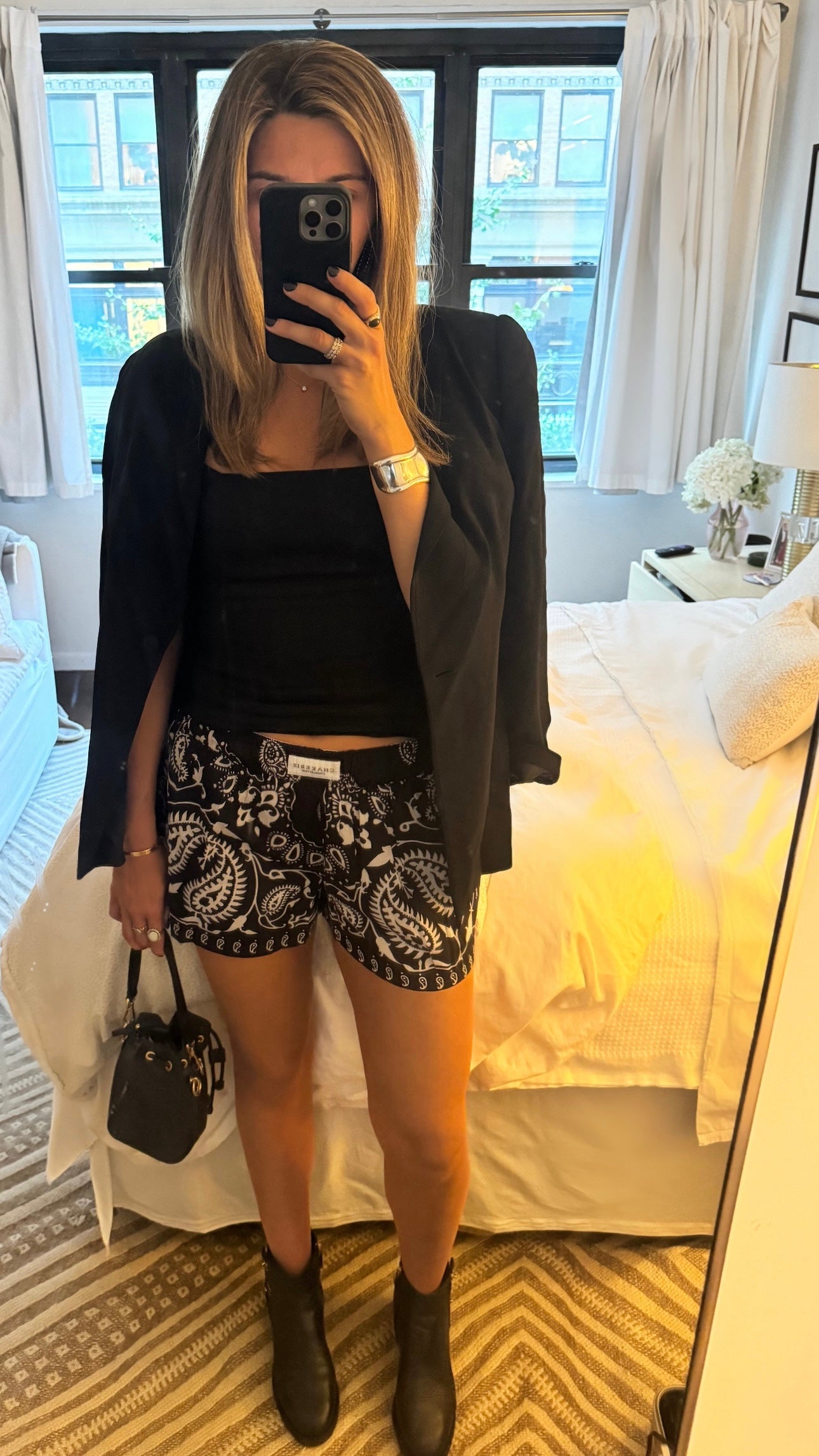 Black Bandanna Shorts