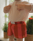 Unisex Hot Pink & Red Stripe Kids Shorts