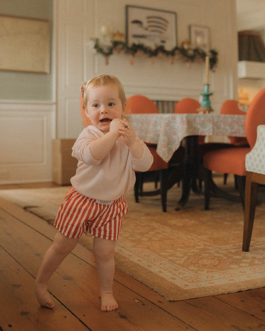 Unisex Red Stripe Kids Shorts