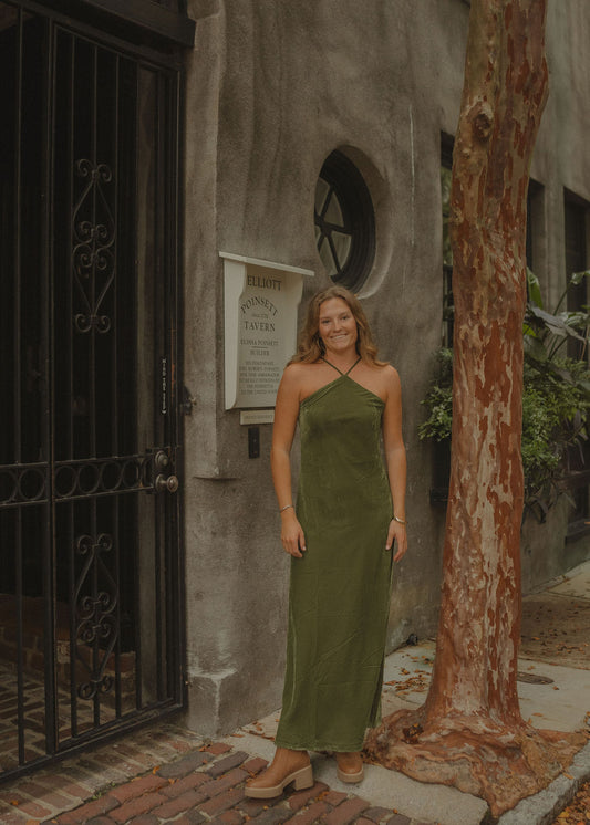 Moss Velvet Ruth Maxi