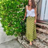 Green and White Polka Dot Mary Hope Skirt