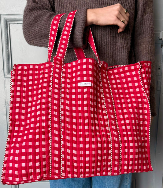 Red Checkered Tote