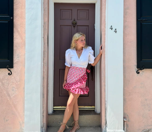 Hot Pink Ruffle Wrap Skirt