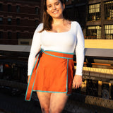 Rust with Turquoise Whip Wrap Skirt