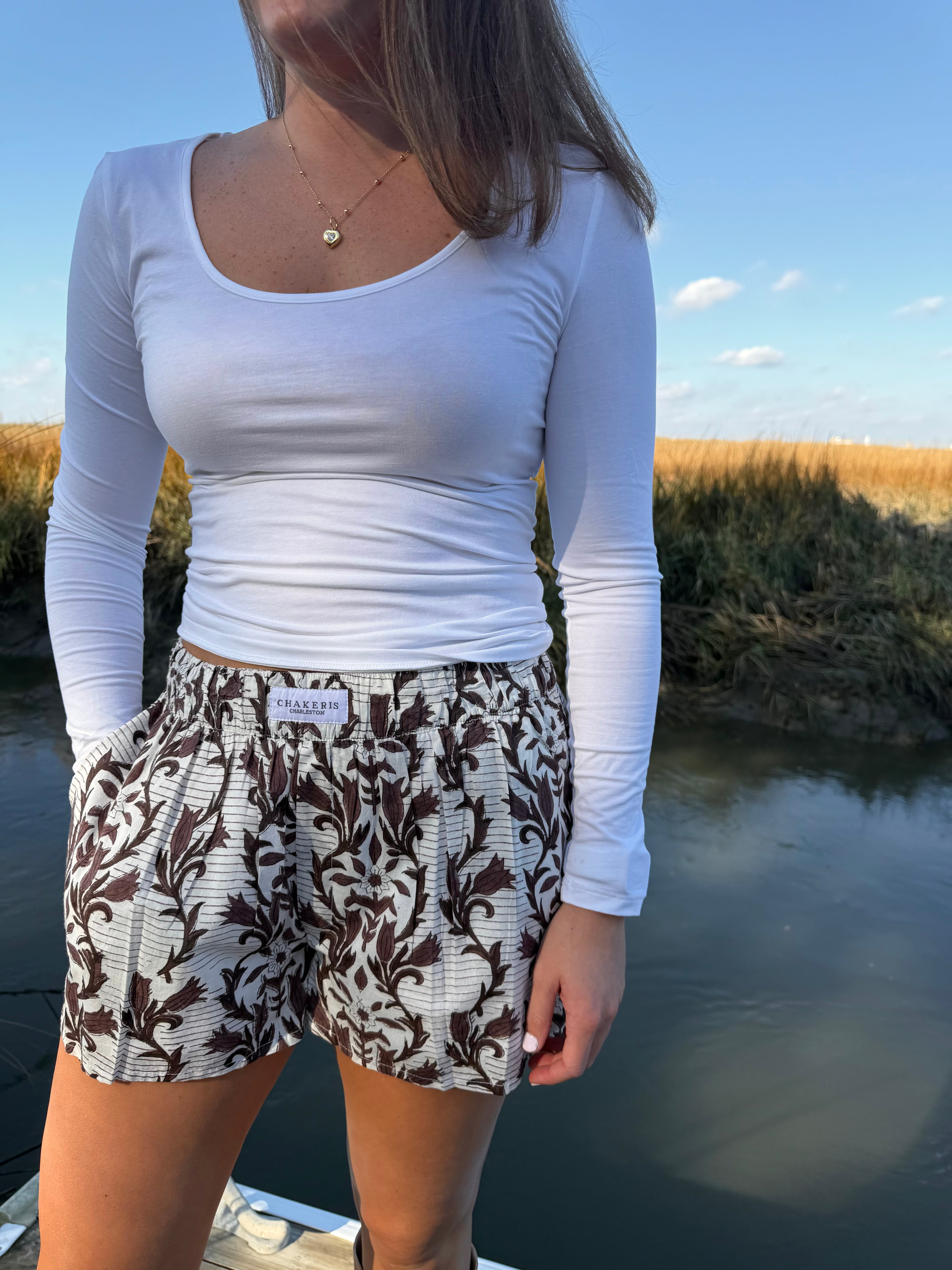 Brown Vine Shorts