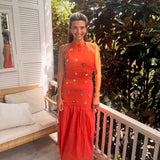Tangerine Silk Adele Maxi