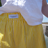 Bright Yellow Seersucker Short