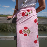 Pink and White Striped with Red Milos Sarong
