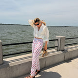 White With Red Polkadots Pant