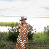 Brown and White Polka Dot Gigi Maxi