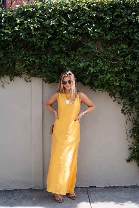 Isabella Silk Mustard Maxi