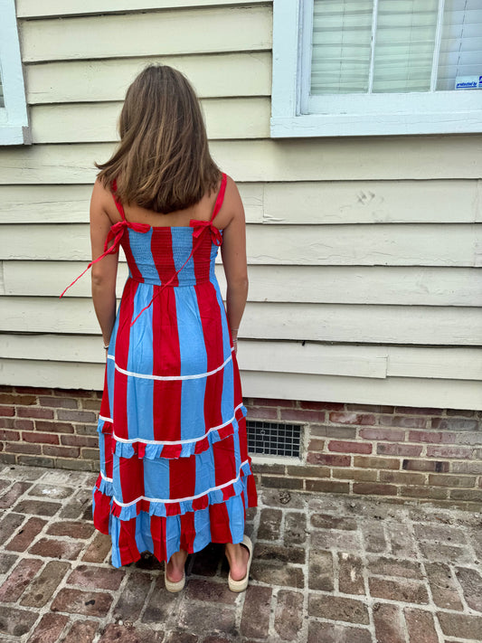 Red and Blue Ella Maxi