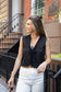 Black Chloe Eyelet Tie Top