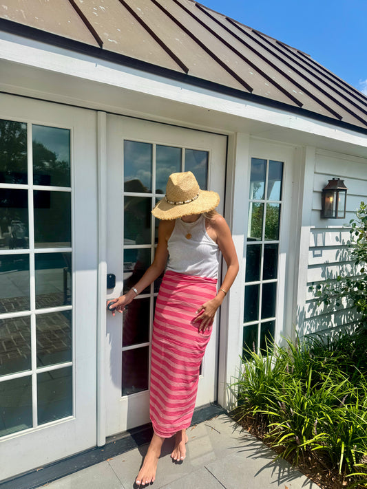 Pink Striped Sarong
