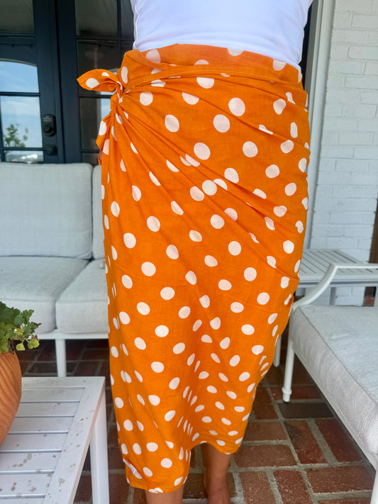 Orange Polkadot Sarong