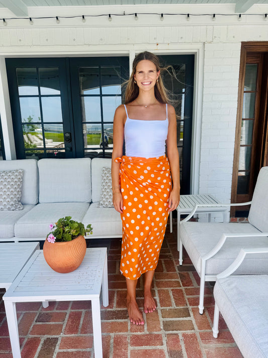 Orange Polkadot Sarong