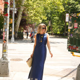 Navy Isabella Dupioni Maxi