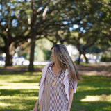 Brown and White Striped Anna Mini