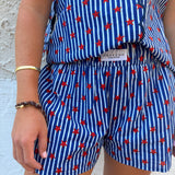Blue Stripe with Red Stars Shorts