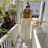 Green Pinstripe Beatrice Maxi Skirt
