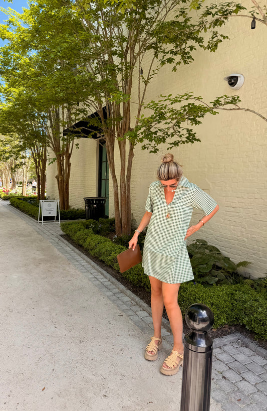Green Gingham Anna Mini