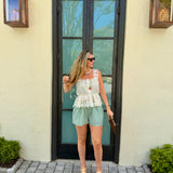 Green Gingham Shorts