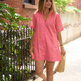 Anna Mini Pink & Yellow Check