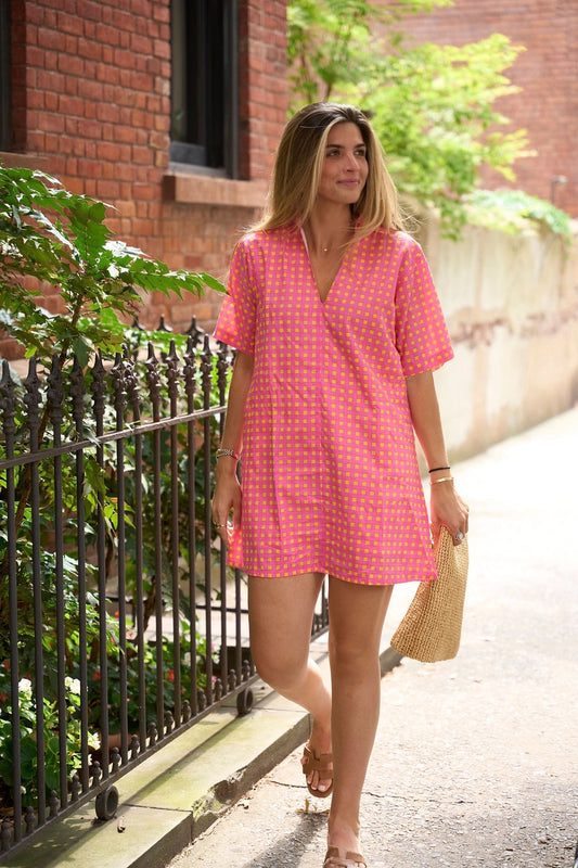 Anna Mini Pink & Yellow Check