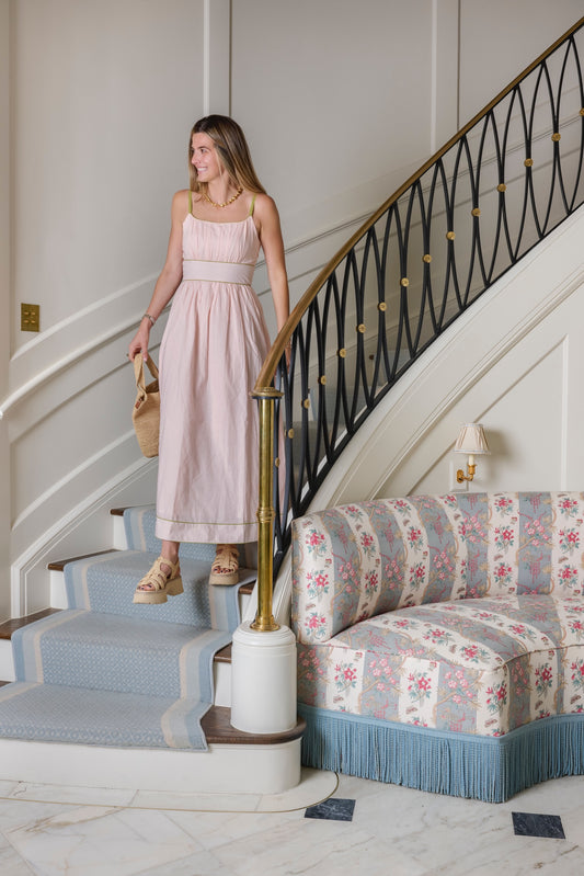 Light Pink With Green Meredith Maxi