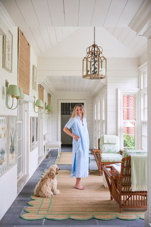 Light Blue Anna Linen Maxi