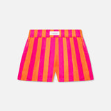 Pink & Orange Striped Shorts