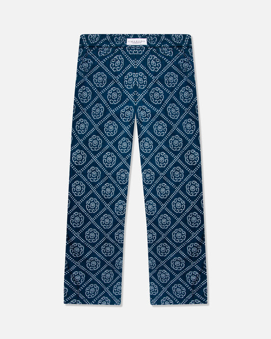 Navy Geometric and Floral Block Print Set