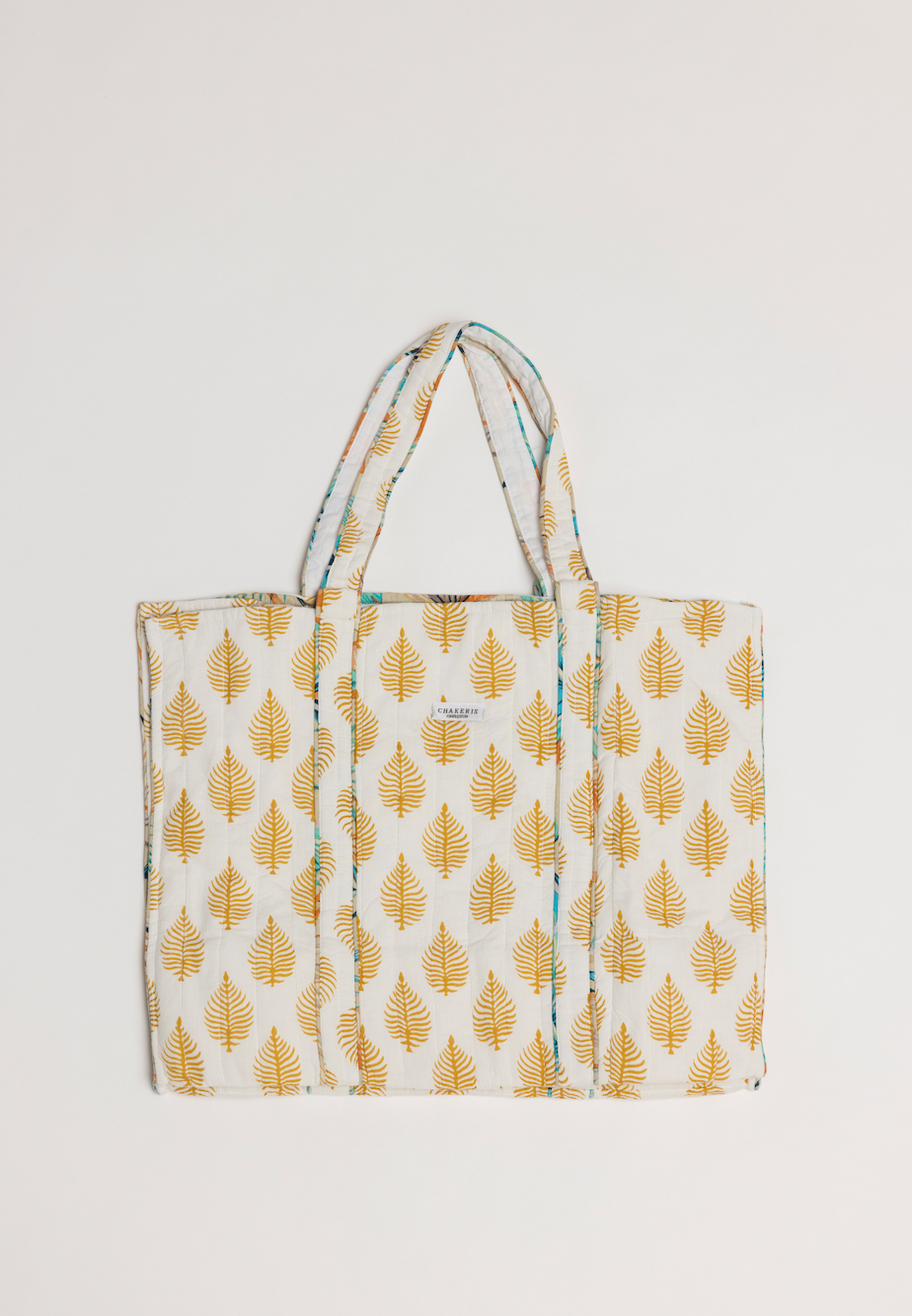 Yellow Palm Tote Bag