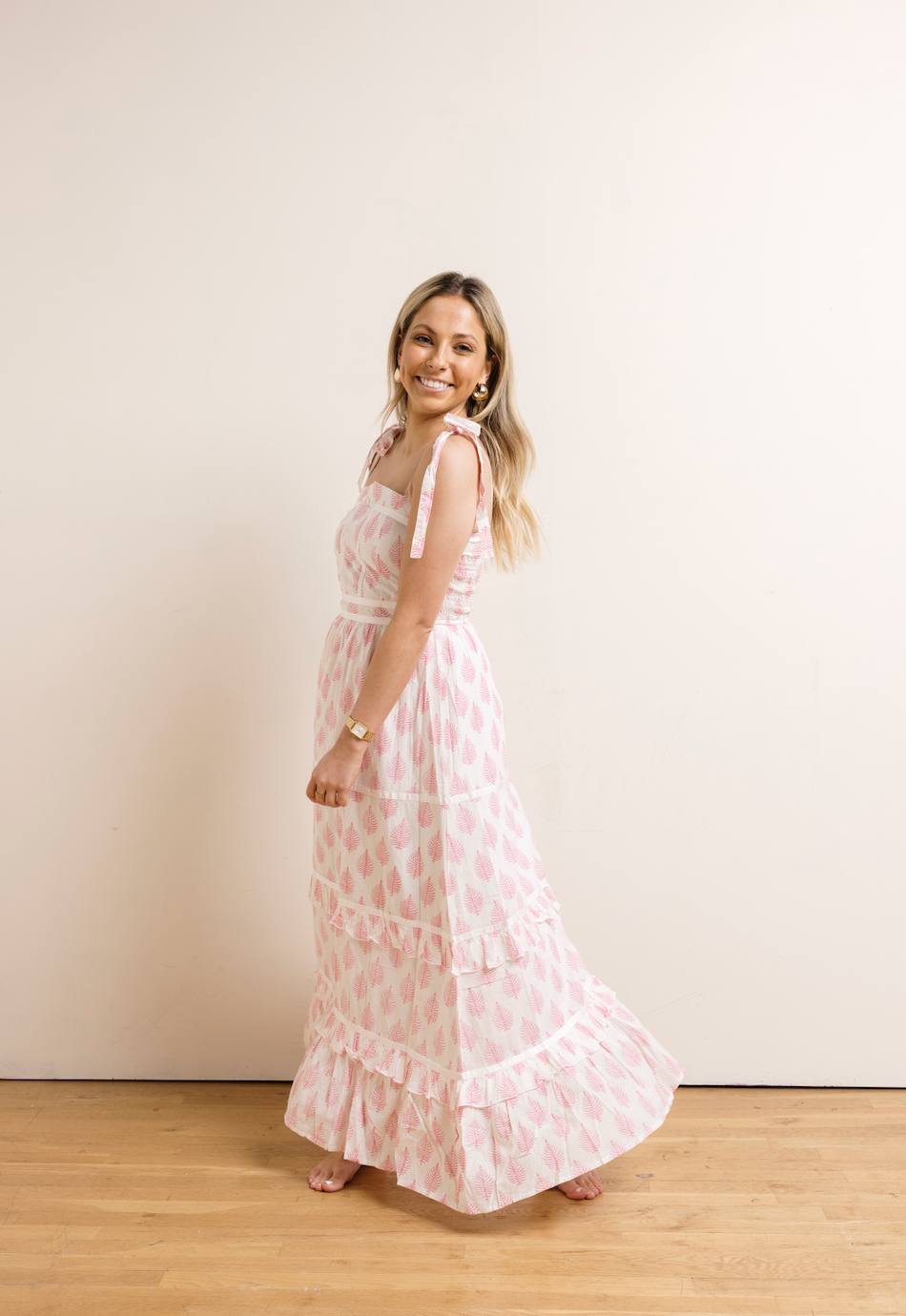 Baby Pink Palm Ella Maxi