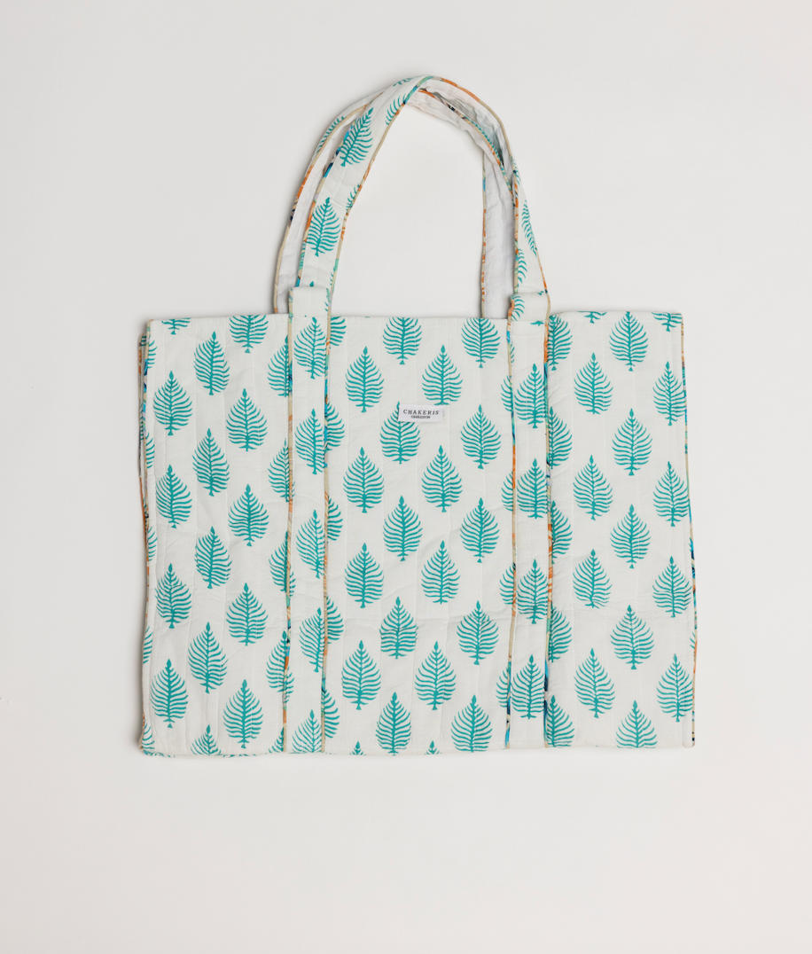 Blue Palm Tote