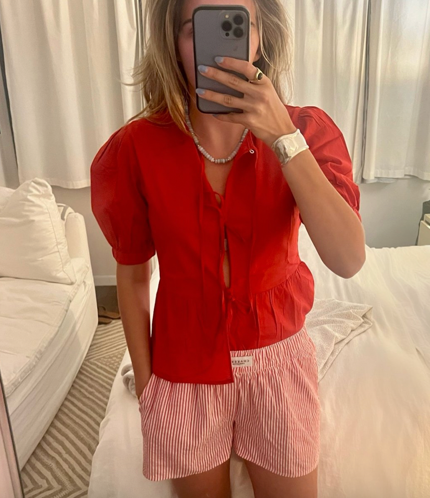 Red Brooke Top