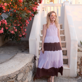 Chocolate Brown and Lilac Katherine Dress