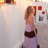 Chocolate Brown and Lilac Katherine Dress