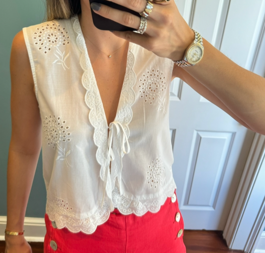 Chloe Eyelet Tie Top