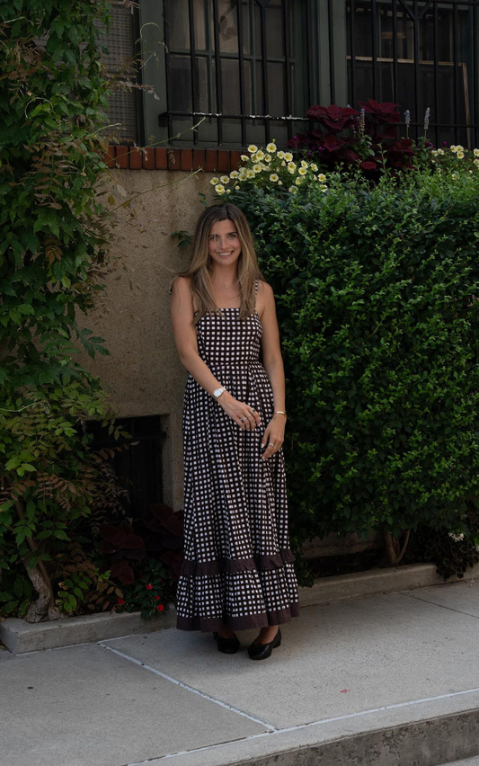 Brown Checkered Abigail Maxi