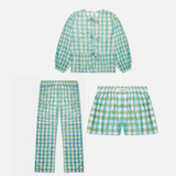 Blue & Green Checkered Set