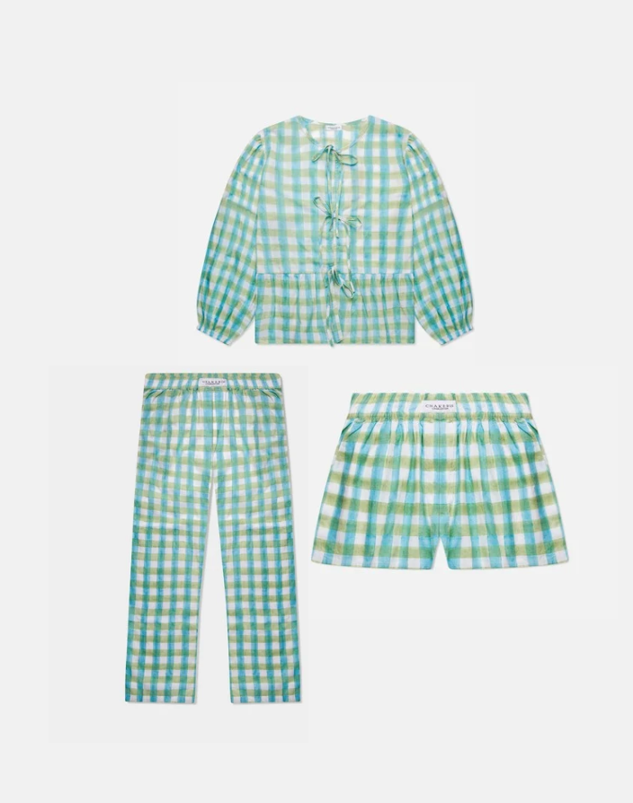 Blue & Green Checkered Set